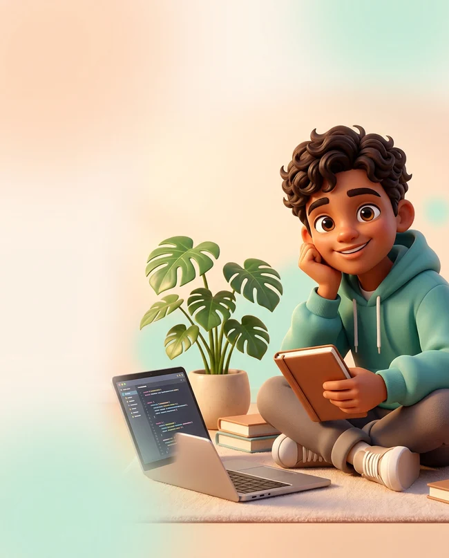 Illustrated avatar of Niraj Kumar Dangi at workspace